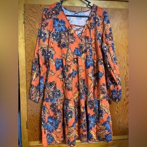 Orange Old Navy tie front dress